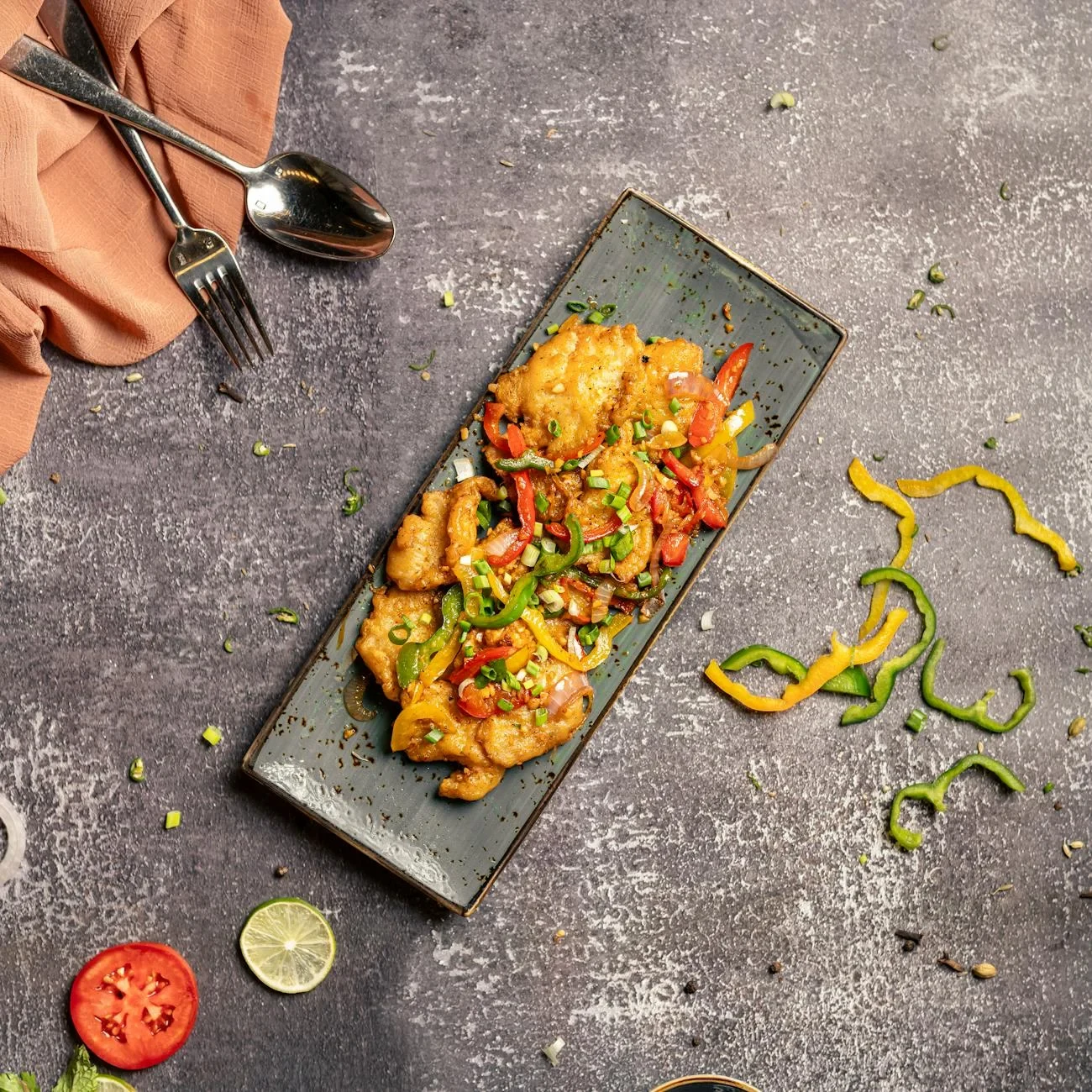 Antipasti de légumes grillés, huile d’olive, citron